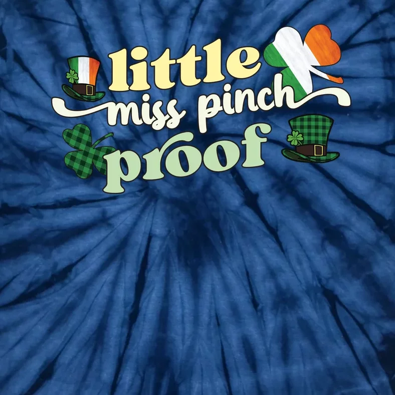 Little Miss Pinch Proof Plaid Ireland Flag Tie-Dye T-Shirt