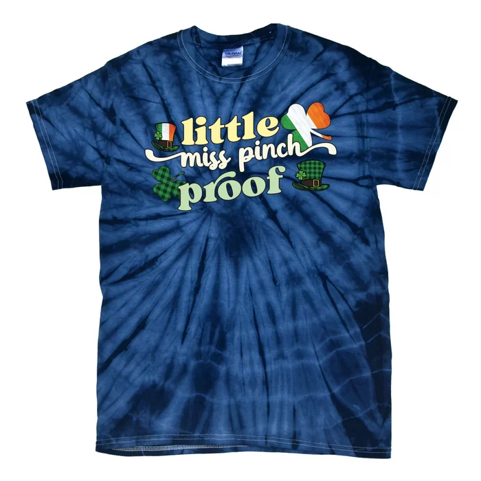 Little Miss Pinch Proof Plaid Ireland Flag Tie-Dye T-Shirt