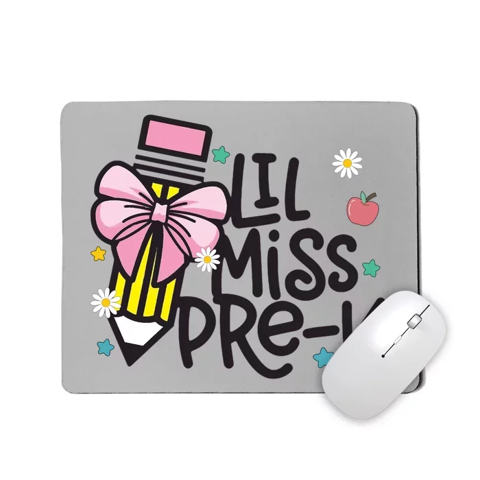 Little Miss Pre K Pencil Bow First Day Of School Mousepad