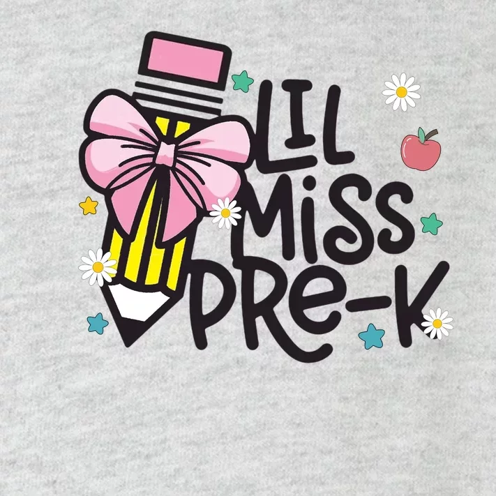 Little Miss Pre K Pencil Bow First Day Of School Toddler Long Sleeve Shirt