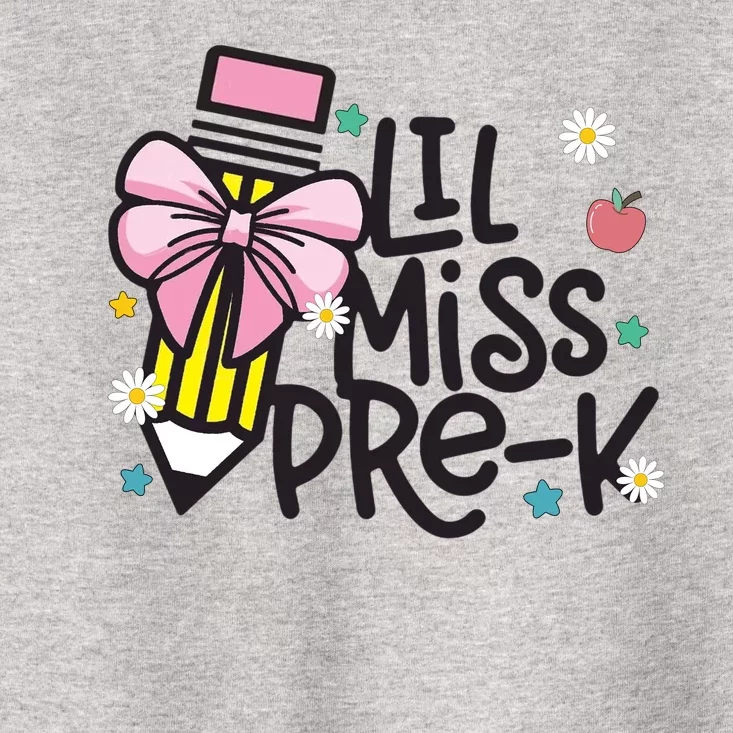 Little Miss Pre K Pencil Bow First Day Of School Toddler T-Shirt