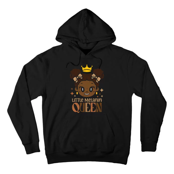 Little Melanin Queen Afro Girl Black History Tall Hoodie