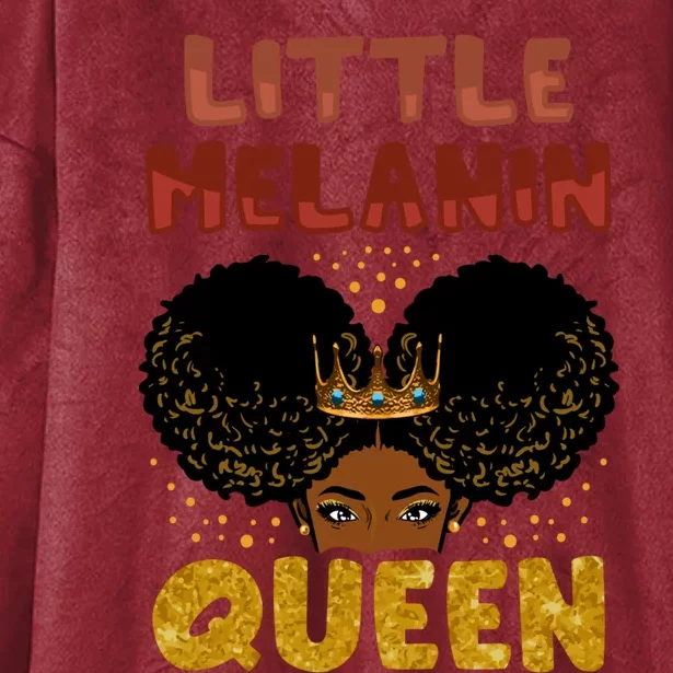 Little Melanin Queen Y Black Magic Funny Gift Hooded Wearable Blanket