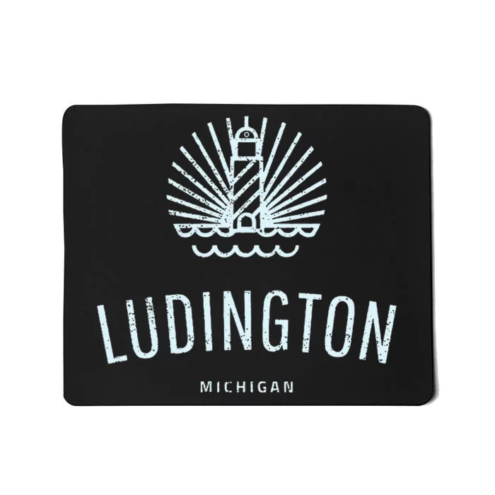 Ludington Michigan Retro Vintage Lighthouse Mousepad