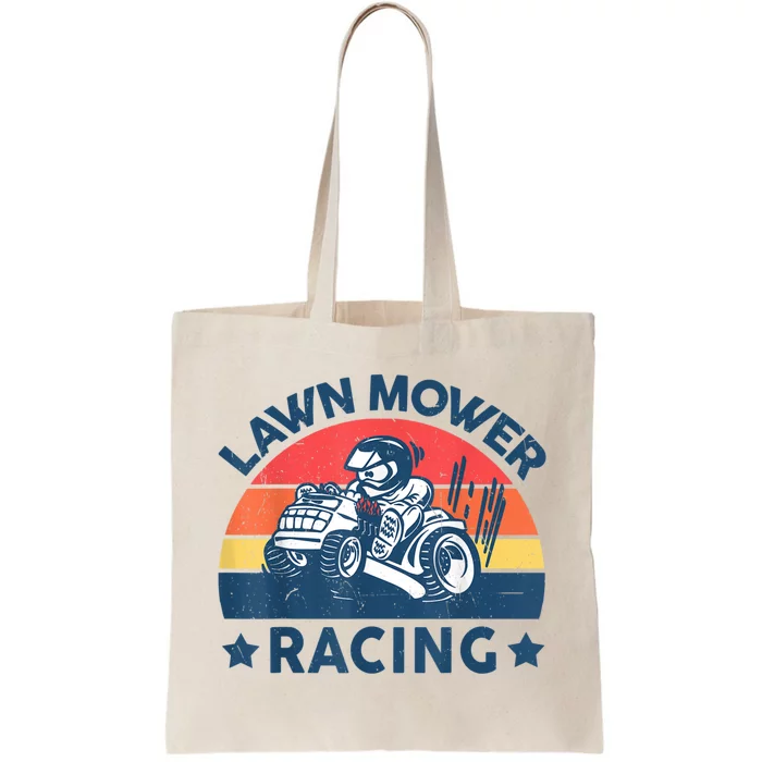 Lawn Mower Racing Lawn Mowing Funny Landscaping Tote Bag