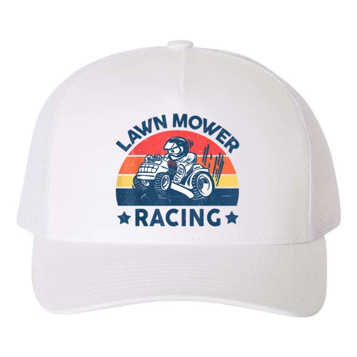 Lawn Mower Racing Lawn Mowing Funny Landscaping Yupoong Adult 5-Panel Trucker Hat