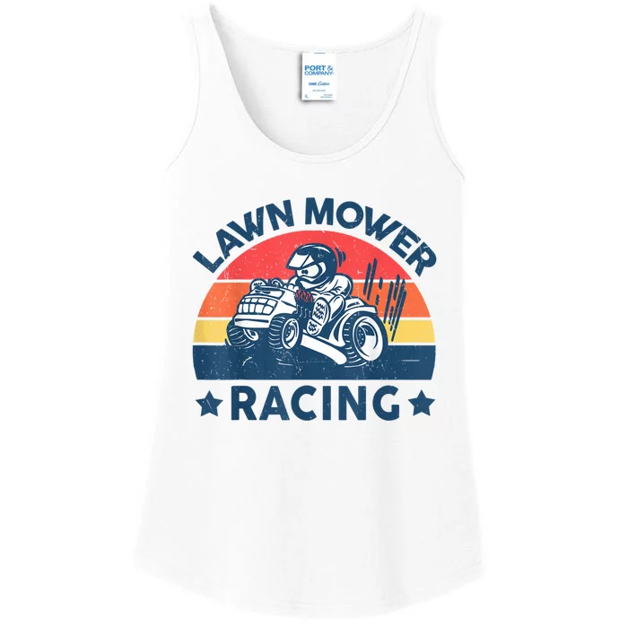 Lawn Mower Racing Lawn Mowing Funny Landscaping Ladies Essential Tank