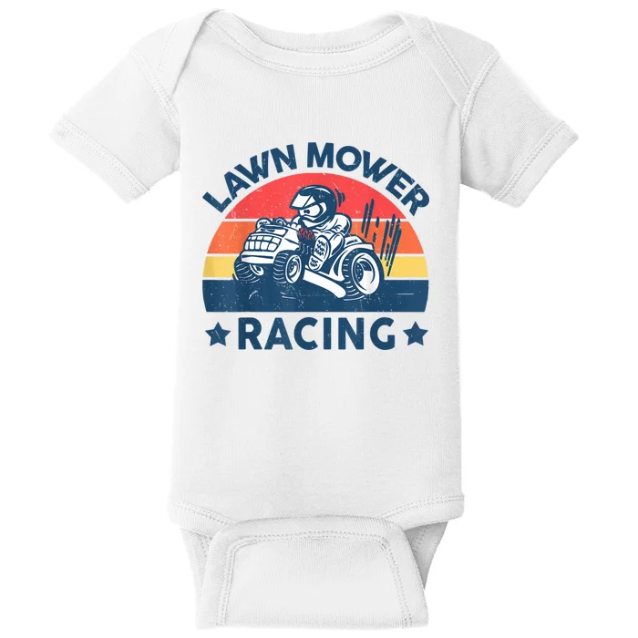 Lawn Mower Racing Lawn Mowing Funny Landscaping Baby Bodysuit