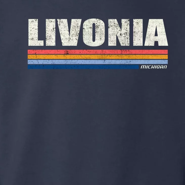 Livonia Michigan Retro Style 1980's Logo Toddler Hoodie