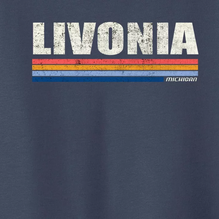 Livonia Michigan Retro Style 1980's Logo Toddler T-Shirt