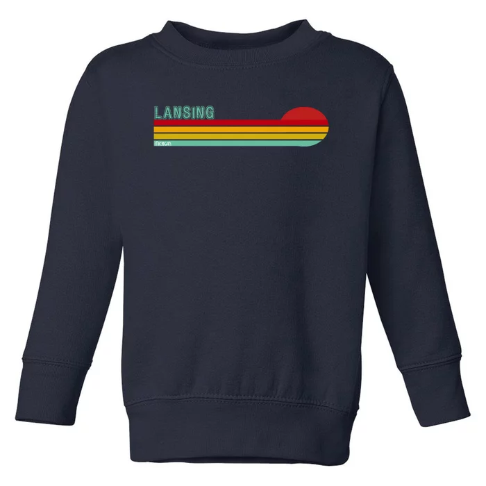 Lansing Michigan Retro Toddler Sweatshirt