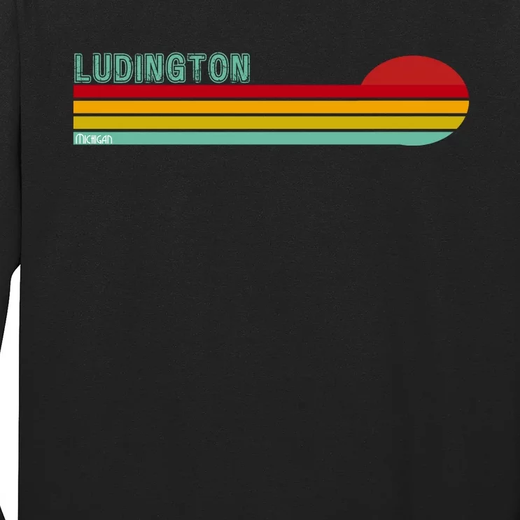 Ludington Michigan Retro Long Sleeve Shirt