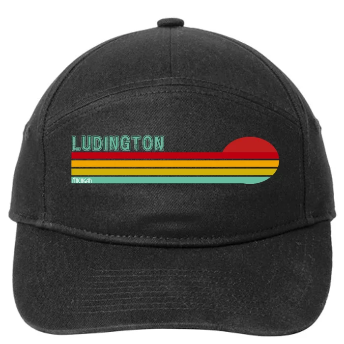 Ludington Michigan Retro 7-Panel Snapback Hat