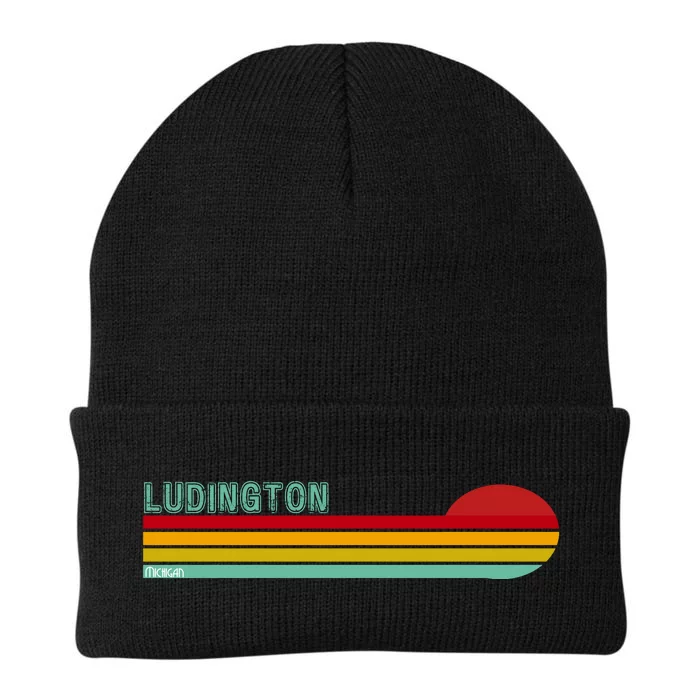 Ludington Michigan Retro Knit Cap Winter Beanie