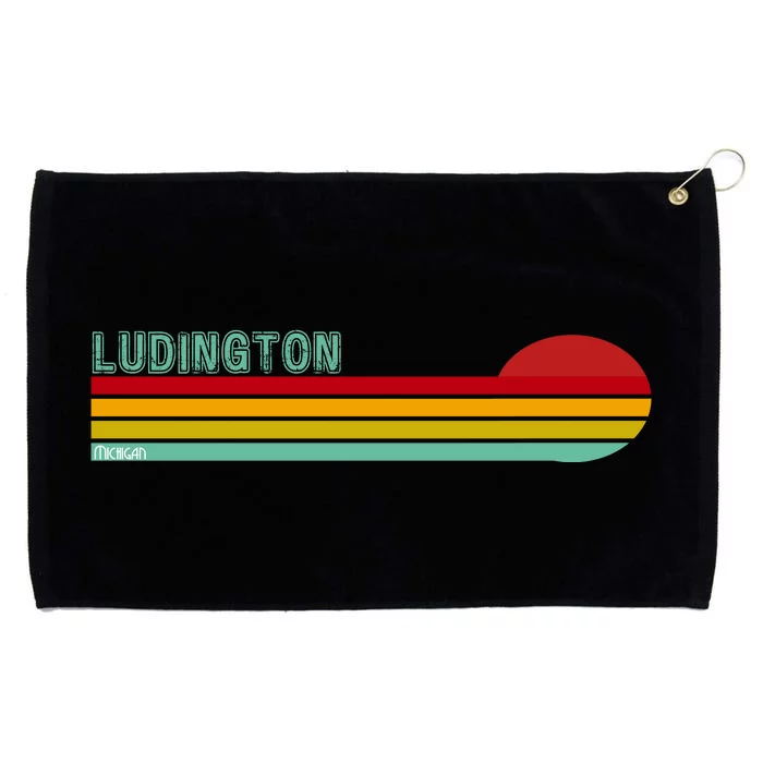 Ludington Michigan Retro Grommeted Golf Towel