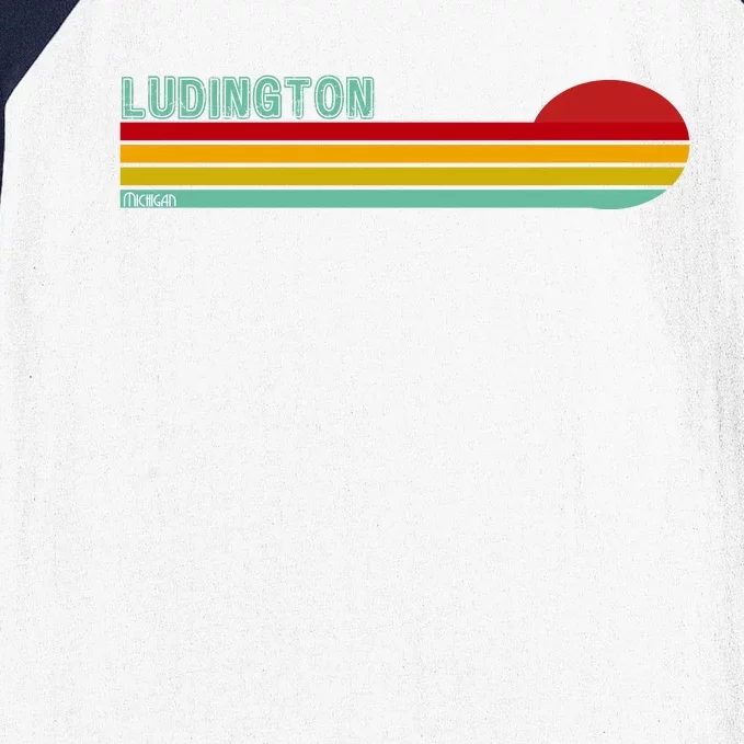 Ludington Michigan Retro Baseball Sleeve Shirt