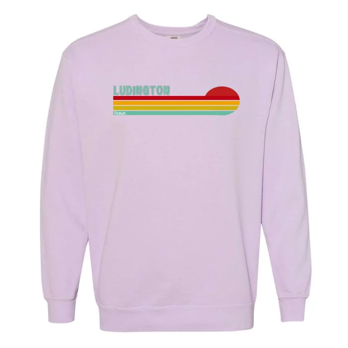 Ludington Michigan Retro Garment-Dyed Sweatshirt