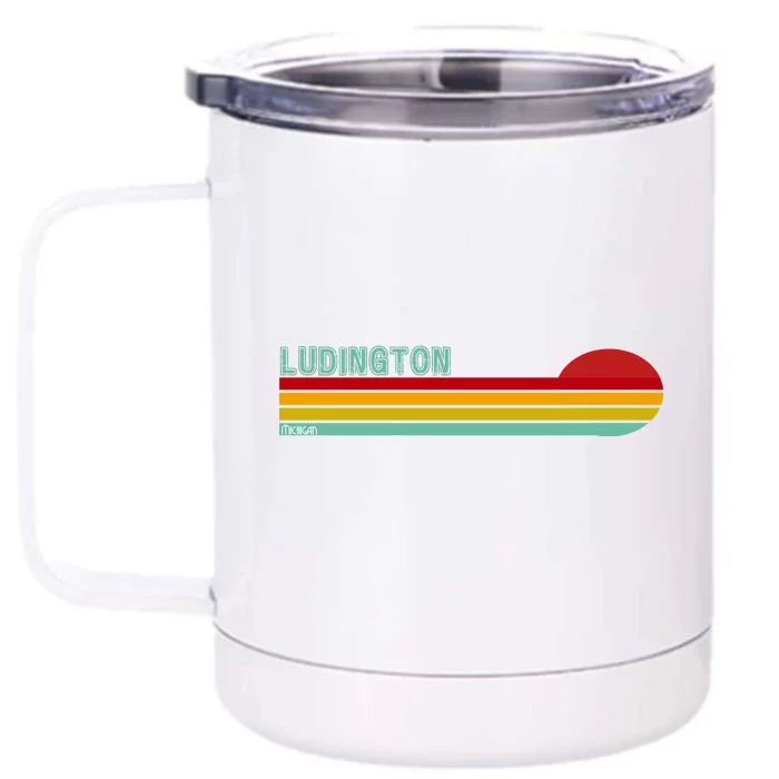 Ludington Michigan Retro Front & Back 12oz Stainless Steel Tumbler Cup