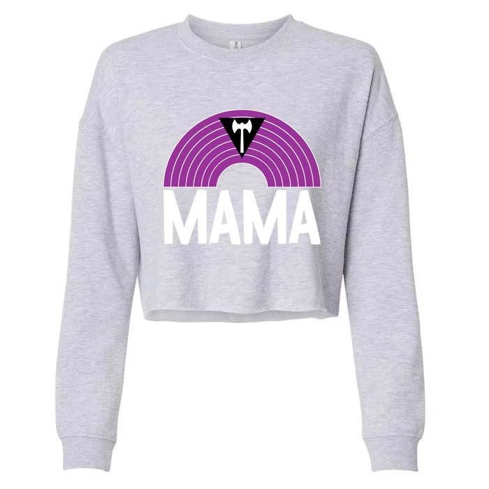 Lesbian Mama Rainbow Lgbtgiftq Cute Pride Flag Color Mom Funny Gift Cropped Pullover Crew