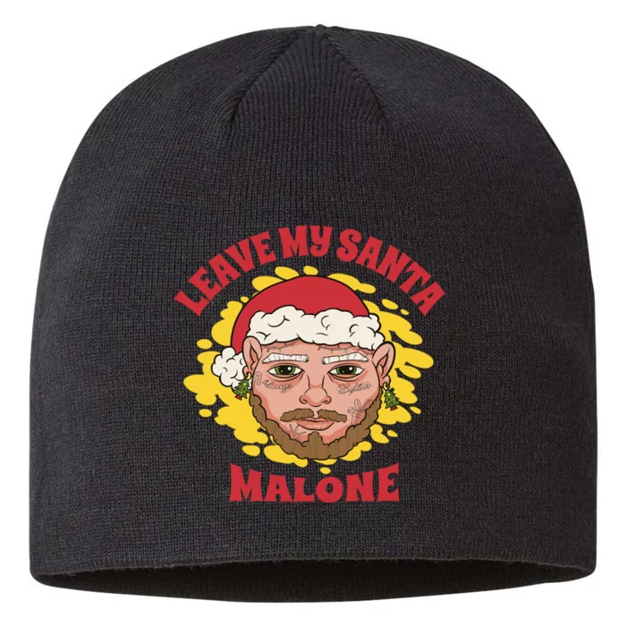 Leave My Santa Malone Funny Christmas 8 1/2in Sustainable Knit Beanie