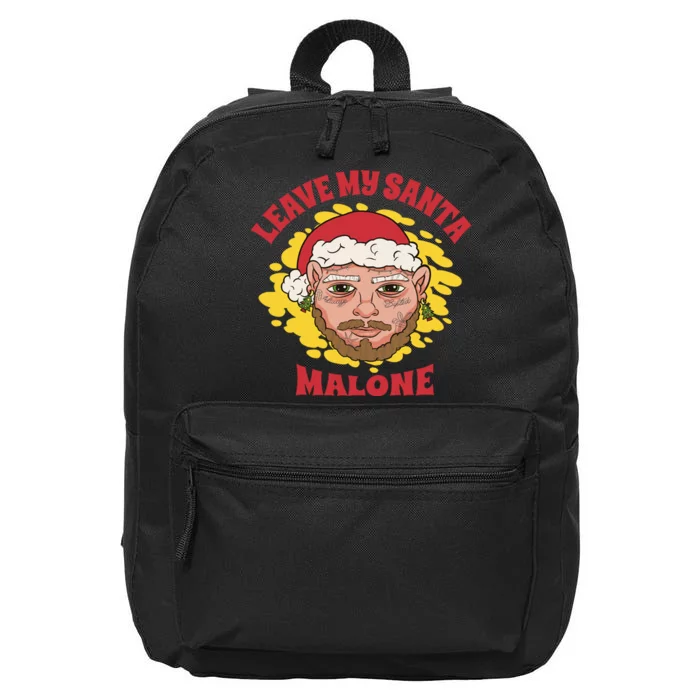 Leave My Santa Malone Funny Christmas 16 in Basic Backpack