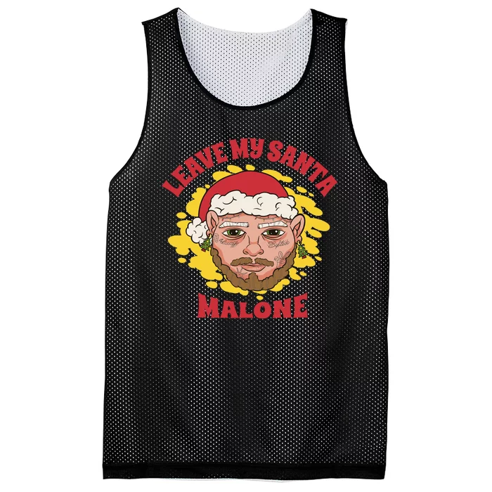 Leave My Santa Malone Funny Christmas Mesh Reversible Basketball Jersey Tank