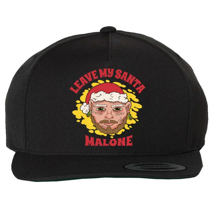 Leave My Santa Malone Funny Christmas Wool Snapback Cap