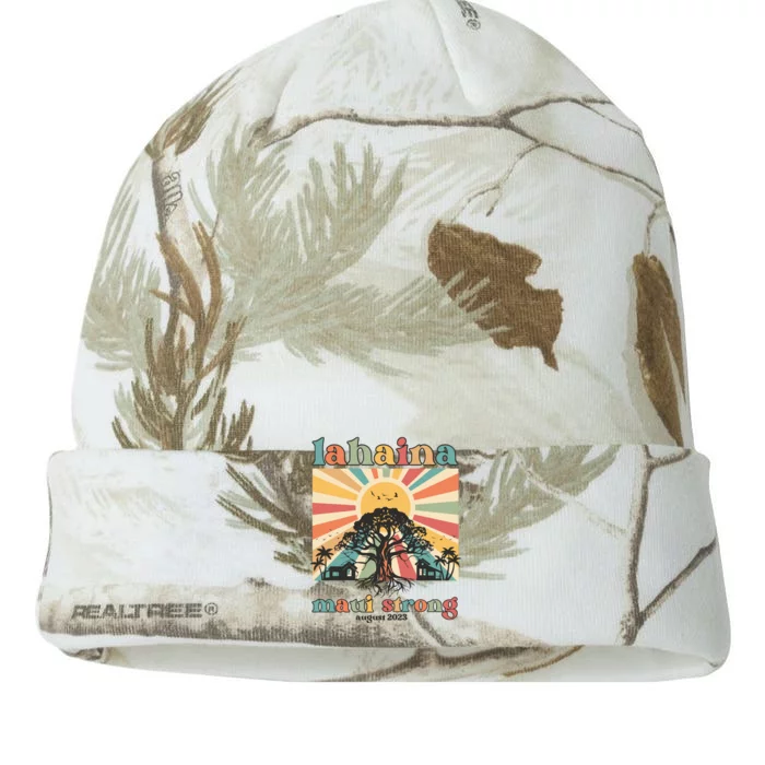 Lahaina Maui Strong Fundraiser Maui Fire Lahaina Banyan Tree Maui Kati - 12in Camo Beanie