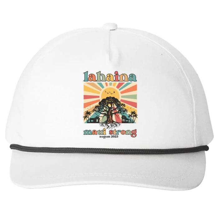 Lahaina Maui Strong Fundraiser Maui Fire Lahaina Banyan Tree Maui Snapback Five-Panel Rope Hat