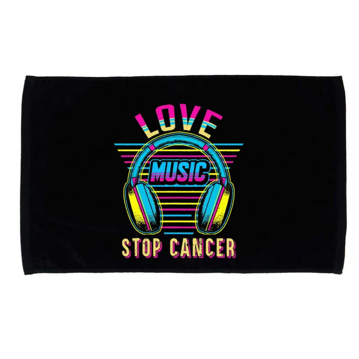 Love Music Stop Cancer Breast Cancer Awareness Mom Microfiber Hand Towel