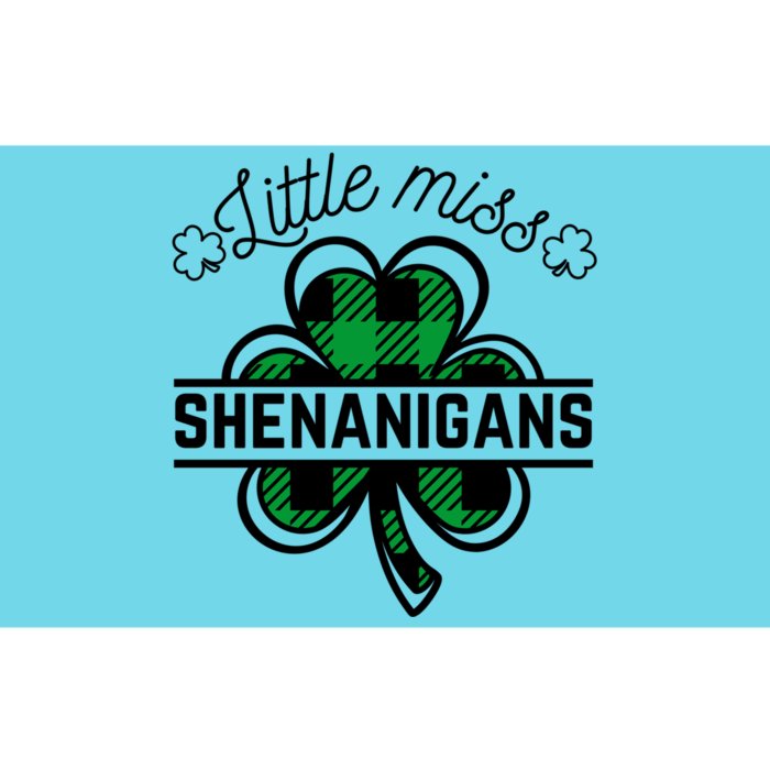 Little Miss Shenanigans Patrick's Day Leopard Shamrock Irish Funny Gift Bumper Sticker