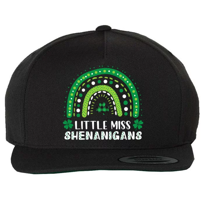 Little Miss Shenanigans Rainbow Plaid St Patrick's Day Gift Wool Snapback Cap