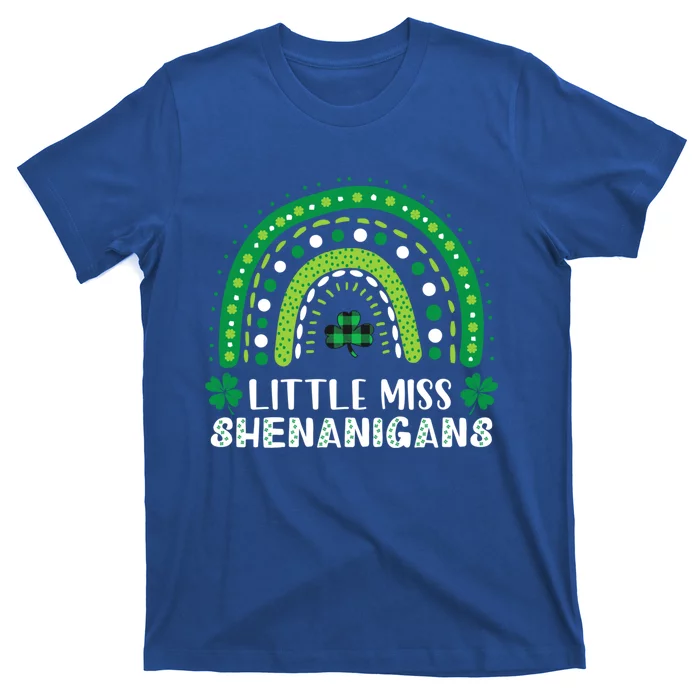 Little Miss Shenanigans Rainbow Plaid St Patrick's Day Gift T-Shirt