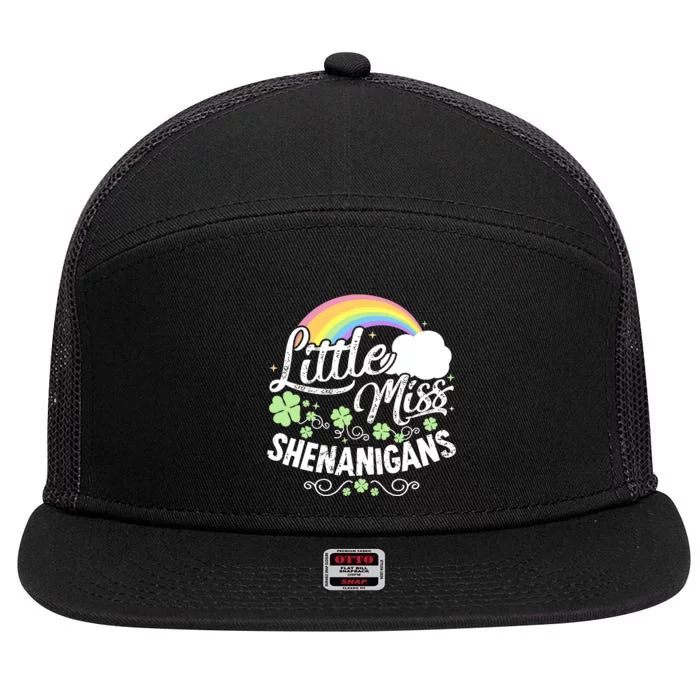 Little Miss Shenanigans St Patricks Day 7 Panel Mesh Trucker Snapback Hat