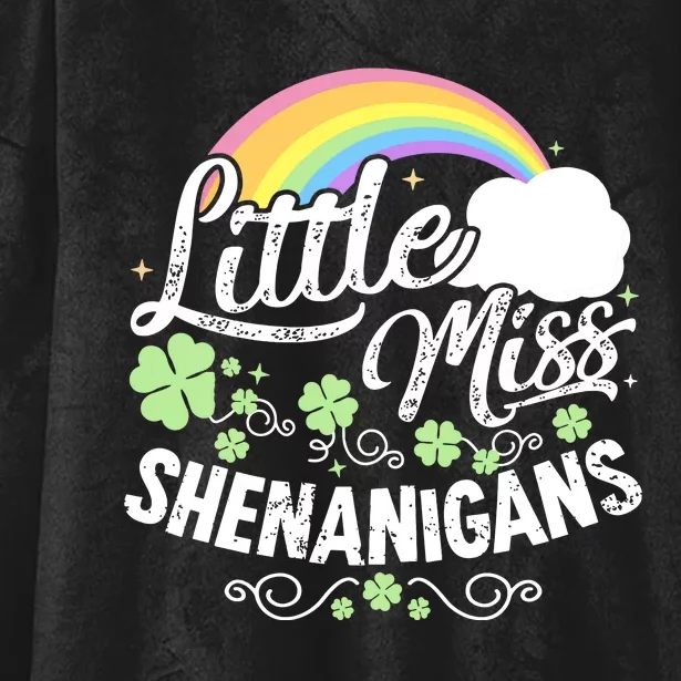 Little Miss Shenanigans St Patricks Day Hooded Wearable Blanket