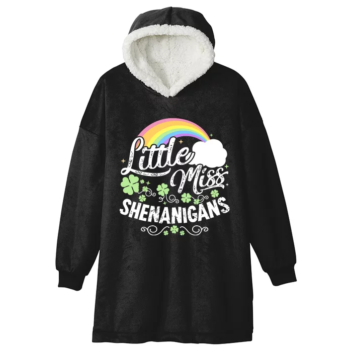 Little Miss Shenanigans St Patricks Day Hooded Wearable Blanket