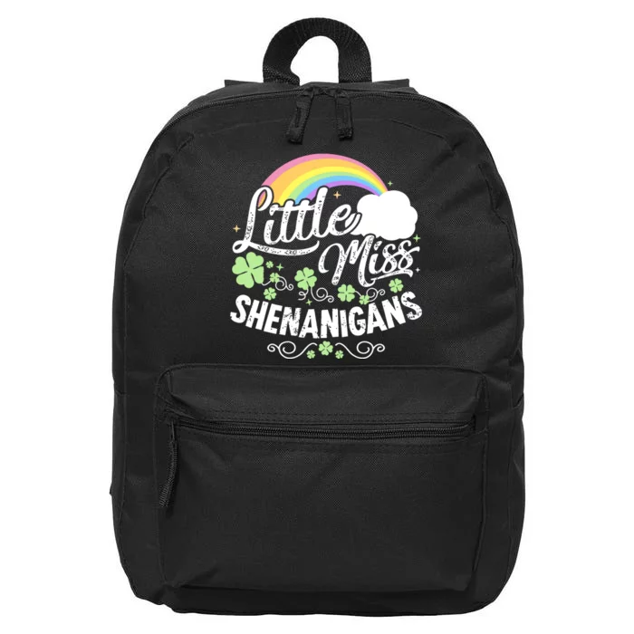 Little Miss Shenanigans St Patricks Day 16 in Basic Backpack