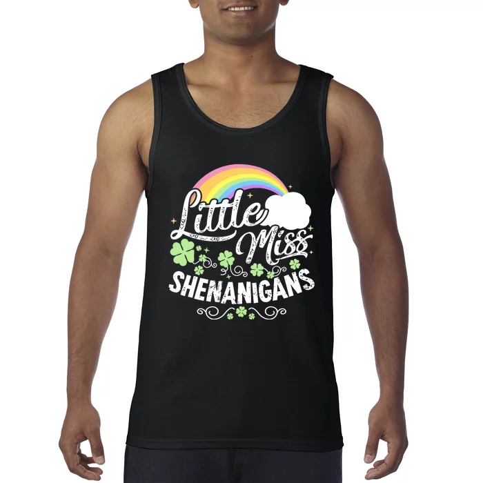 Little Miss Shenanigans St Patricks Day Tank Top