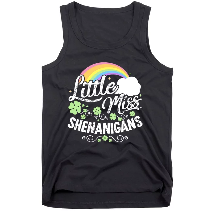 Little Miss Shenanigans St Patricks Day Tank Top