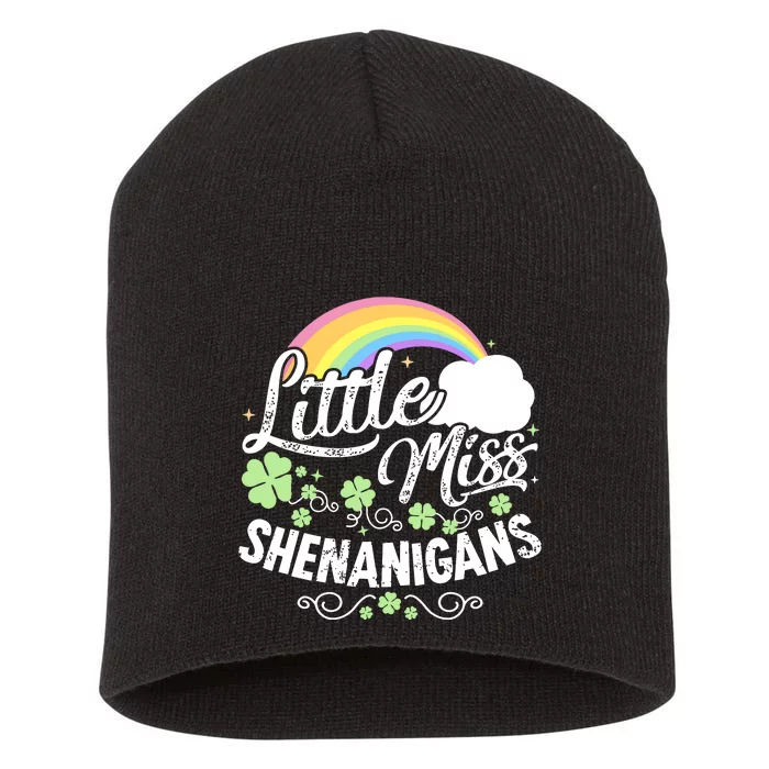 Little Miss Shenanigans St Patricks Day Short Acrylic Beanie