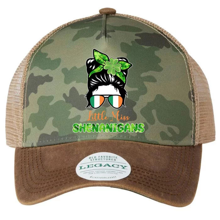 Little Miss Shenanigans Hair Bun St Patrick's Day Legacy Tie Dye Trucker Hat