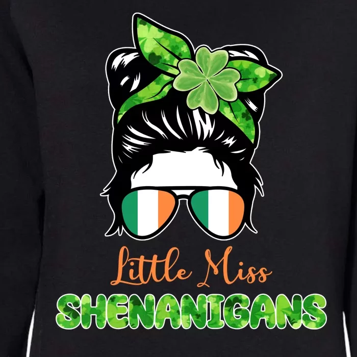 Little Miss Shenanigans Hair Bun St Patrick's Day Womens California Wash Sweatshirt