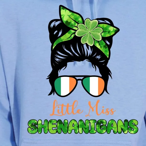 Little Miss Shenanigans Hair Bun St Patrick's Day Unisex Surf Hoodie