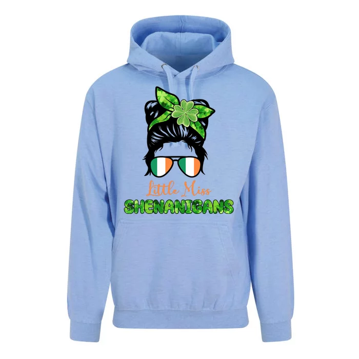 Little Miss Shenanigans Hair Bun St Patrick's Day Unisex Surf Hoodie