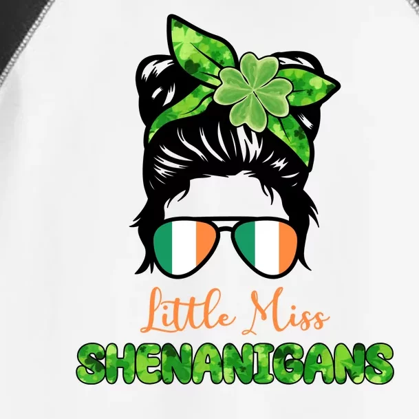 Little Miss Shenanigans Hair Bun St Patrick's Day Toddler Fine Jersey T-Shirt