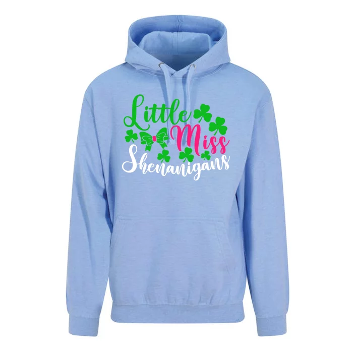 Little Miss Shenanigans Great Gift Funny St Patricks Day Shamrock Gift Unisex Surf Hoodie