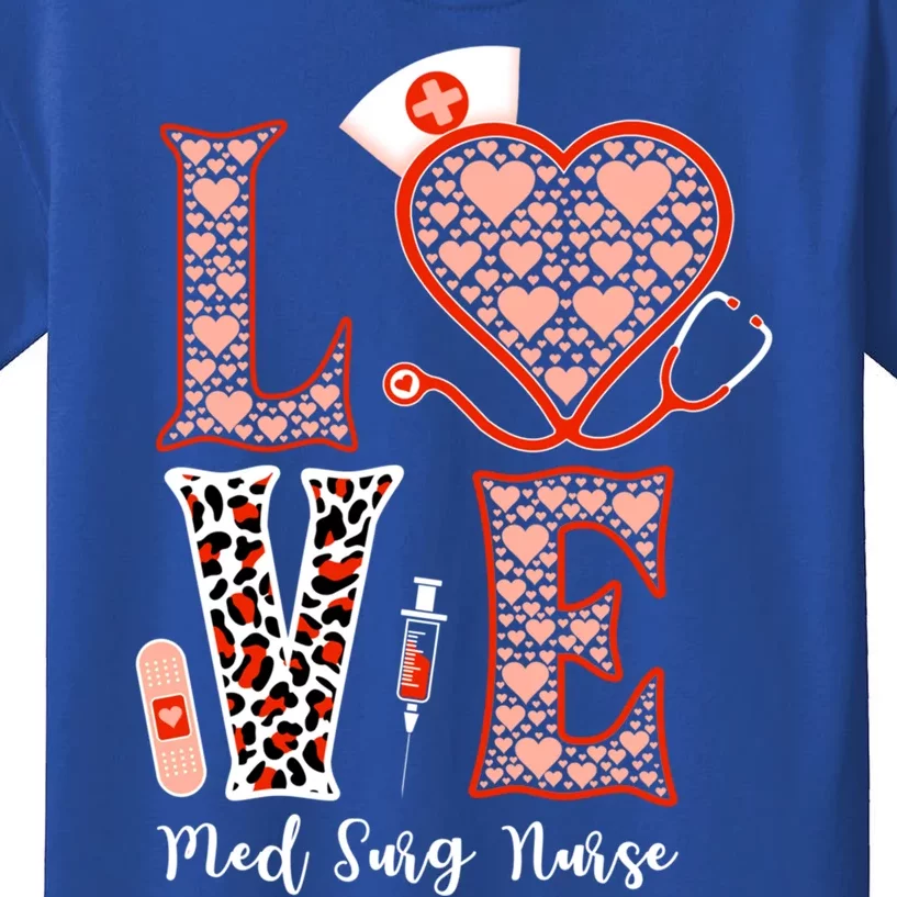 Love Med Surg Nurse Stethoscope Heart Leopard For Nurses Great Gift Kids T-Shirt