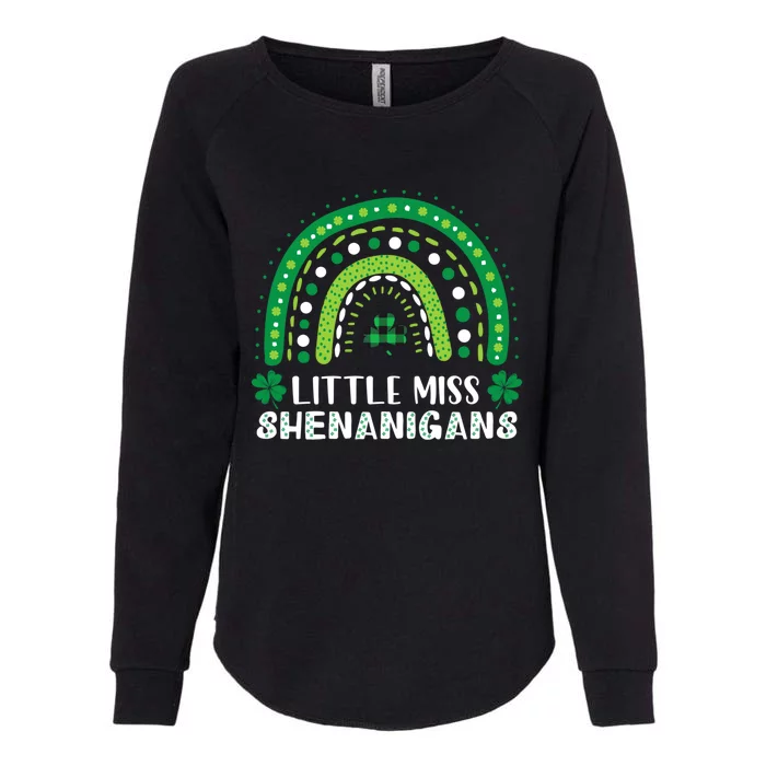 Little Miss Shenanigans Rainbow Plaid St Patrick's Day Gift Womens California Wash Sweatshirt