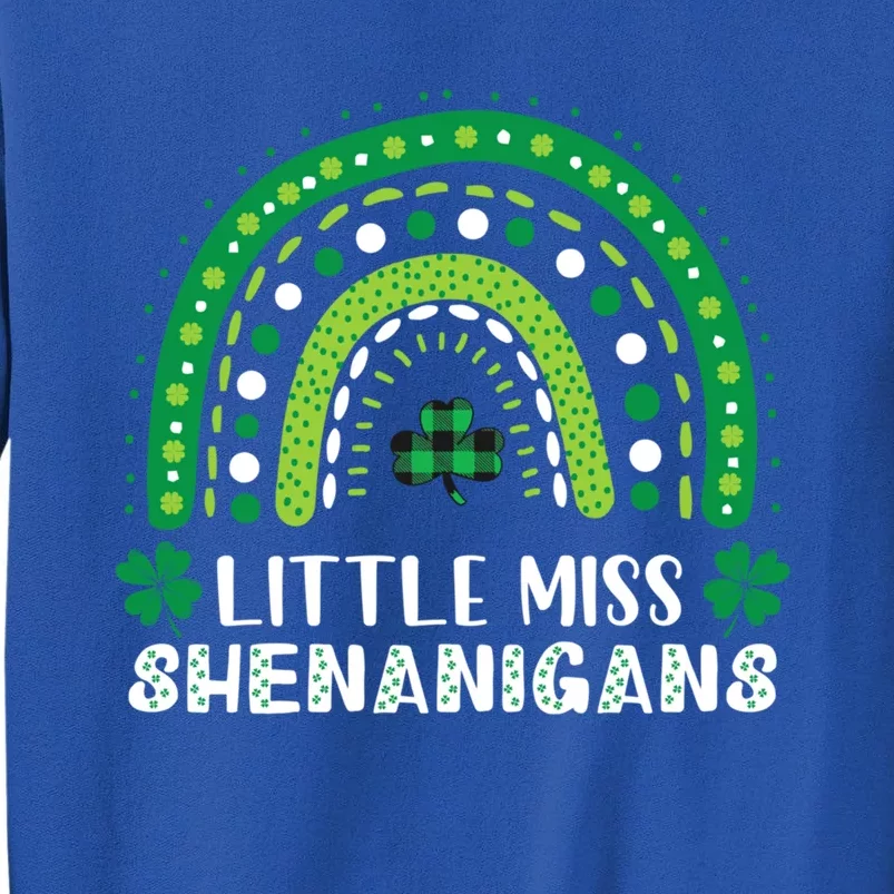 Little Miss Shenanigans Rainbow Plaid St Patrick's Day Gift Tall Sweatshirt