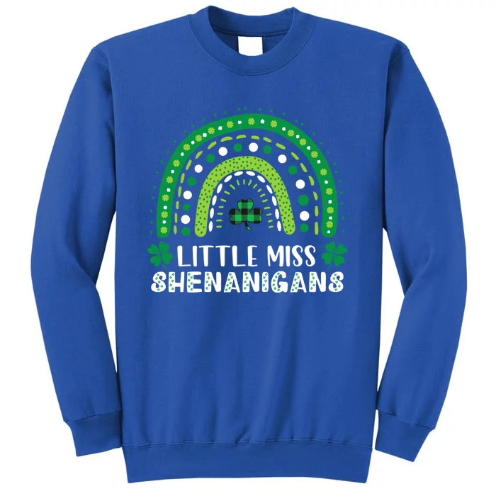 Little Miss Shenanigans Rainbow Plaid St Patrick's Day Gift Tall Sweatshirt